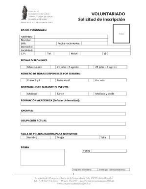 Solicitud de inscripción