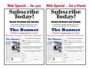 Subscription Agreement for The Banner Newspaper