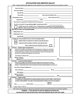 Pennsylvania Absentee Ballot Application