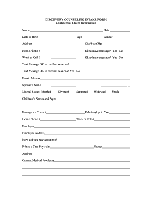 Discovery Counseling Intake Form