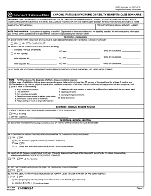 Chronic Fatigue Syndrome Disability Benefits Questionnaire