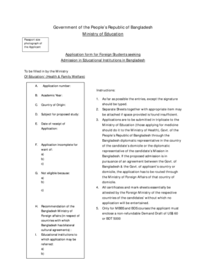 Application for Foreign Students in Bangladesh
