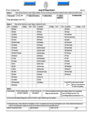 Georgia IRP Mileage Schedule B Form T-139