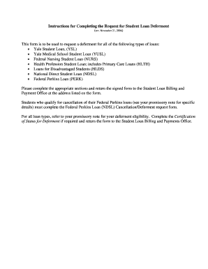 Request for Student Loan Deferment