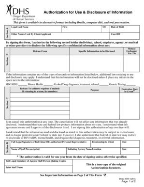 Authorization for Use & Disclosure of Information