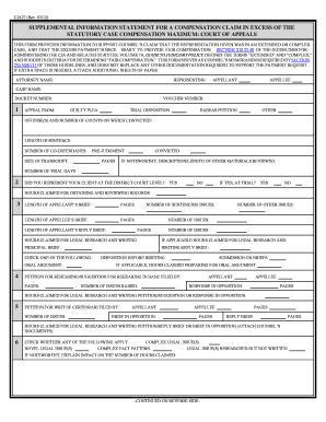 Supplemental Information Statement for Compensation Claim