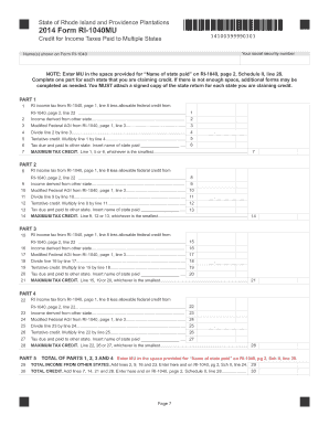 Rhode Island Form RI-1040MU
