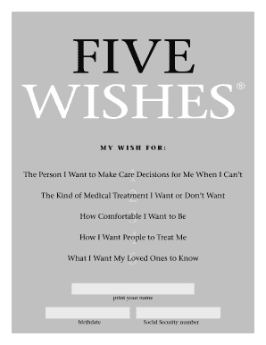 Five Wishes Living Will