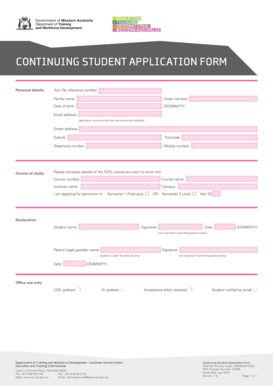 Continuing Student Application Form