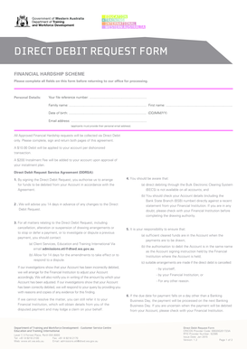 DIRECT DEBIT REQUEST FORM - ETI