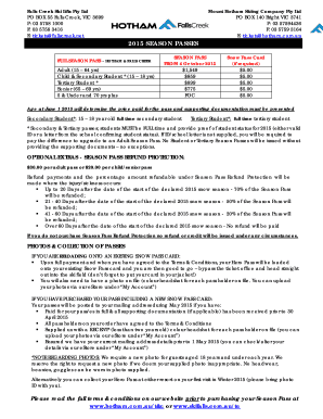 2015 Season Pass Application