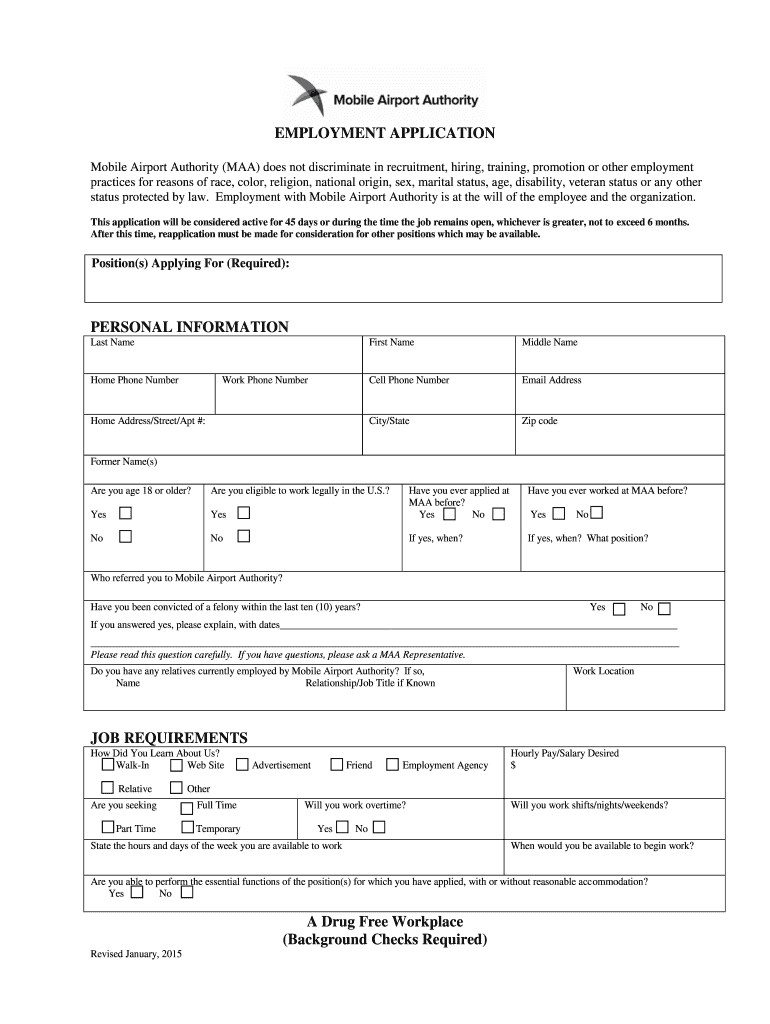 Fillable Online Mobile Airport Authority (MAA) does not discriminate in