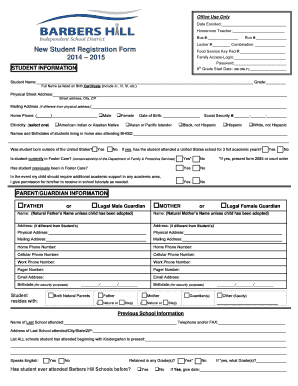 New Student Registration Form