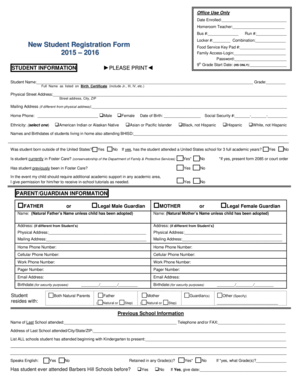 New Student Registration Form