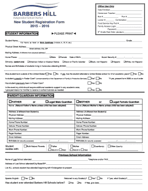 New Student Registration Form