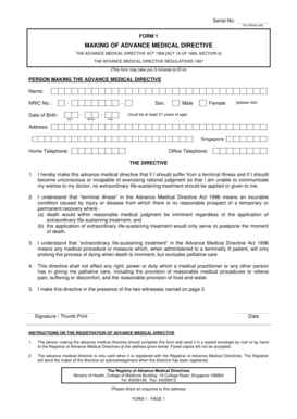 Advance Medical Directive Form