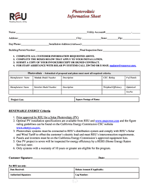 Photovoltaic Information Sheet