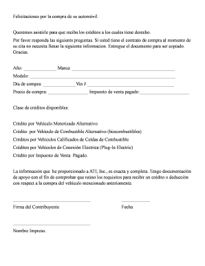 Formulario de Crédito por Compra de Vehículo