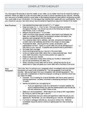 Intro letter for job - Cover Letter Checklist - maine