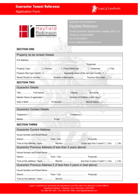 Guarantor Tenant Reference - Hayfield Robinson Lettings ... - hayfieldrobinsonlettings co