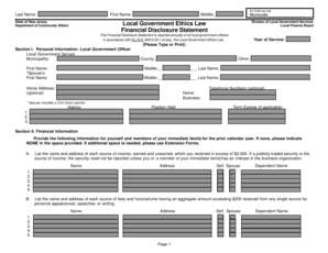 New Jersey Financial Disclosure Statement