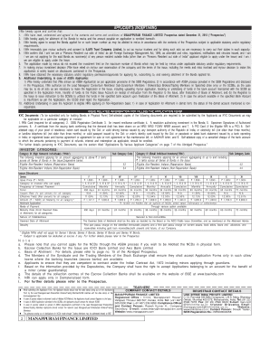 Manappuram Finance Bond Application Form
