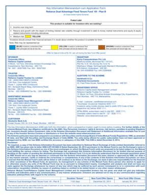 Reliance Dual Advantage Fixed Tenure Fund VII - Plan B Application Form