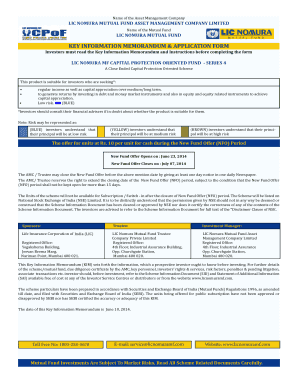 LIC Nomura MF Capital Protection Application Form