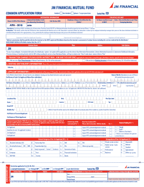 JM Financial Mutual Fund Application Form