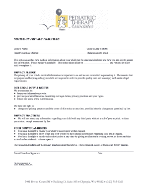 HIPAA Notice of Privacy Practices for Minors