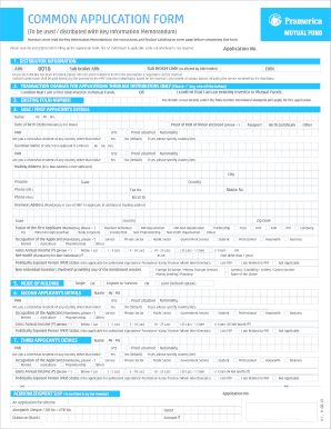 Mutual Fund Application Form