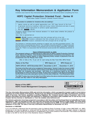 HDFC Capital Protection Fund Application Form