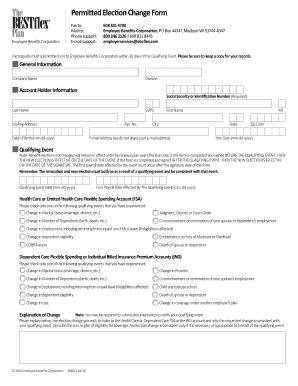 Permitted Election Change Form