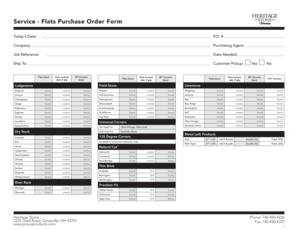 Heritage Stone Purchase Order Form