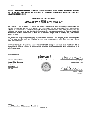 Commitment for Title Insurance