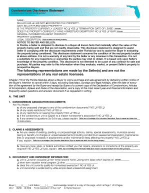 Florida Condominium Disclosure Statement