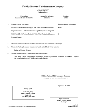 Title Insurance Commitment Form