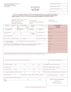 Louisiana Employer Report of Injury or Illness