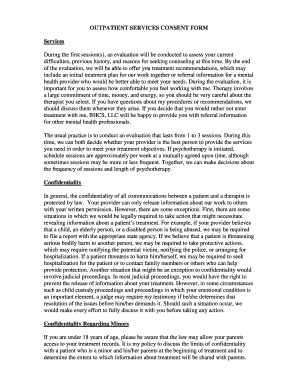 Outpatient Services Consent Form