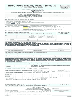 HDFC Fixed Maturity Plan Application Form