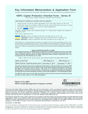 HDFC Capital Protection Oriented Fund Application Form