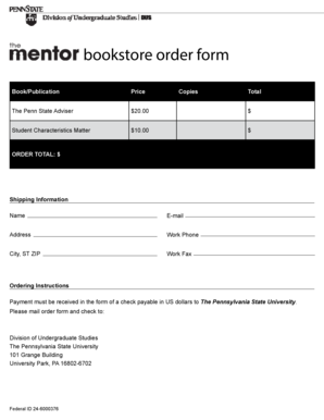 Bookstore Order Form