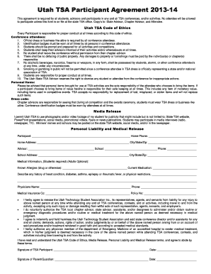Utah TSA Participant Agreement 2013-14