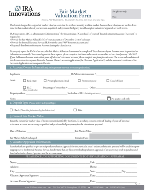 Fair Market Valuation Form