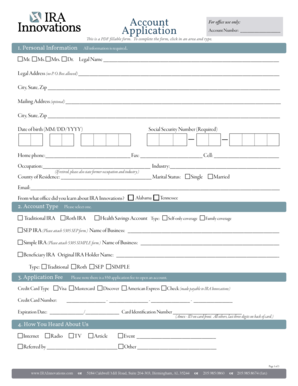 IRA Account Application Form