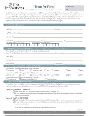IRA Innovations Transfer Form