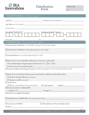 IRA Distribution Form