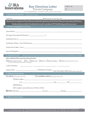 Buy Direction Letter for Private Company