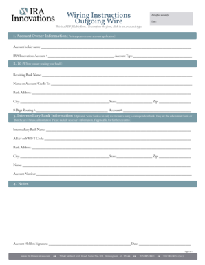 Wiring Instructions Form
