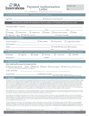 Payment Authorization Letter - IRA Innovations Self Directed IRA ...